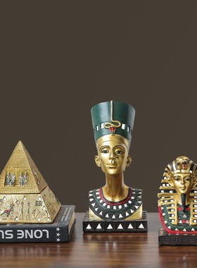 埃及法老木乃伊金字塔狮身人面像伊西斯玻璃贴片装饰树脂工艺品