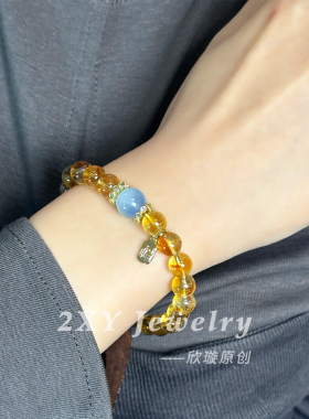 【日光微澜】天然黄塔晶手串高级