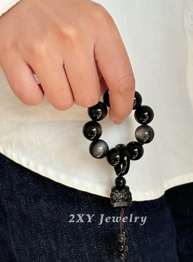 7A双眼银曜石盘玩手捻