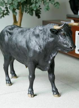 仿真牛雕塑水牛玻璃钢农耕动物大摆件牧童骑黄牛模型户外园林景观