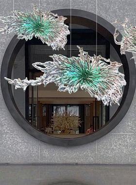 天花板顶部悬挂件装饰创意透明树脂浪花空中吊饰艺术雕塑抽象挂饰