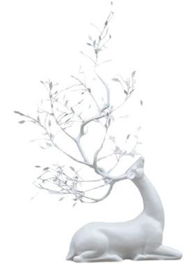 小区草坪不锈钢梅花鹿雕塑足浴店鹿装饰酒店会所大堂镂空麋鹿摆件