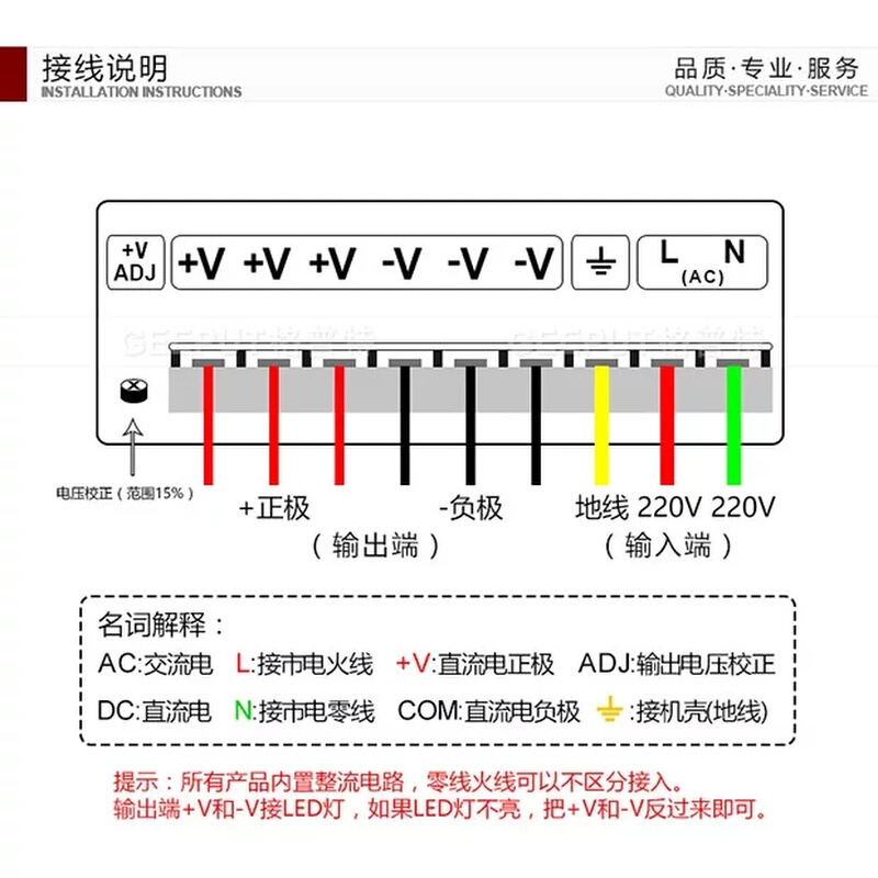 led显示屏电源5v40a200w足功率单双色广告屏门头走字屏变压器-图2