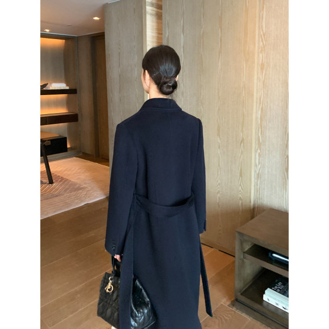 100% double-sided cashmere coat for women's wool coat