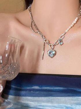 MaisonCleo纯银多瑙河爱心锁骨链
