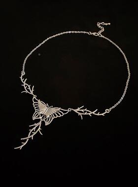 MaisonCleo个性金属蝴蝶流苏流苏项链欧美时尚冷淡风气质高级锁骨