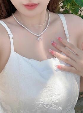 MaisonCleo小米珠蝴蝶结珍珠链