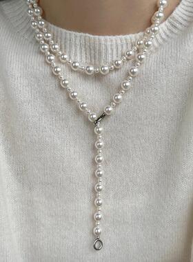 MaisonCleo轻奢超长珍珠毛衣链
