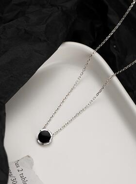 MaisonCleo小众纯银黑色项链女