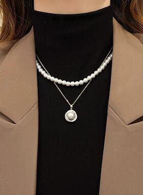 MaisonCleo轻奢珍珠吊坠毛衣链