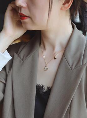 MaisonCleo贝壳爱心锁骨链通勤