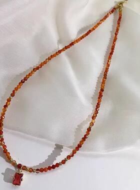 MaisonCleo红玛瑙极细毛衣链