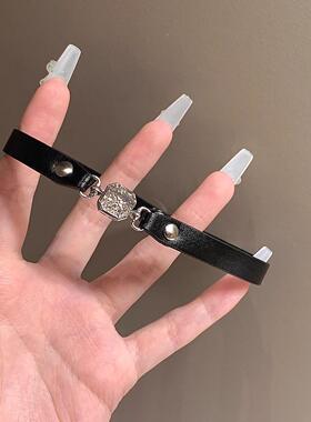 MaisonCleo黑色2辣妹甜酷脖颈环颈链项圈锁骨链项链女皮质