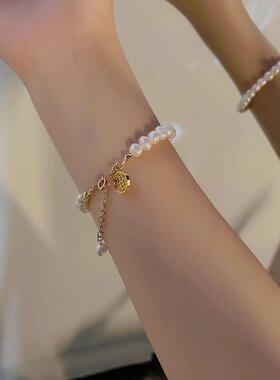 MaisonCleo福字天然珍珠手链