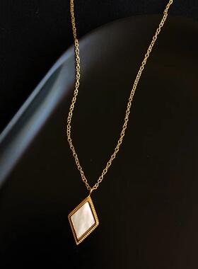 MaisonCleo白贝母菱形锁骨链