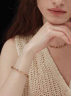 MaisonCleo彩色碧玺串珠手链女小众精致手饰高颜值手串2025年新款