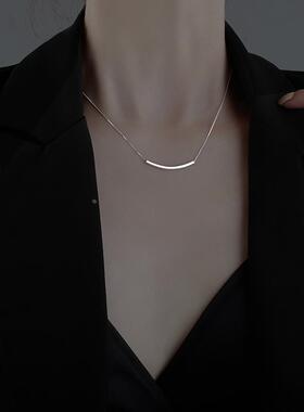 MaisonCleo微笑纯银锁骨链新款