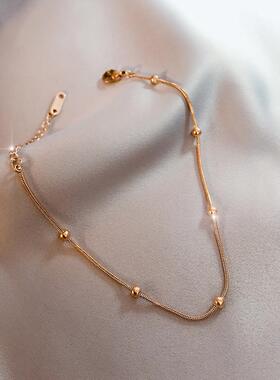 MaisonCleo玫瑰金脚链小众百搭