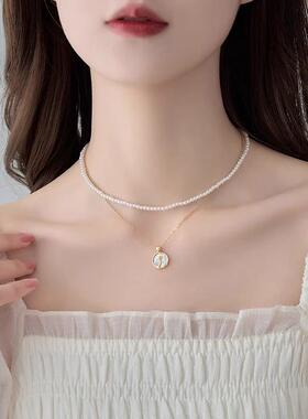 MaisonCleo法式双层珍珠锁骨链