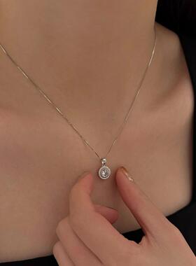 MaisonCleo微镶锆石纯银针项链