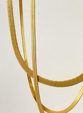 MaisonCleo不褪色蛇骨链项链