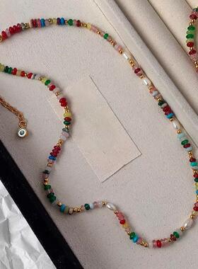 MaisonCleo彩宝珍珠锁骨链