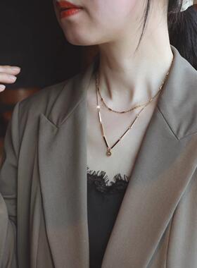 轻奢双层竹节锁骨链节节高升