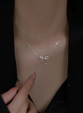 MaisonCleoS925纯银蝴蝶结项链