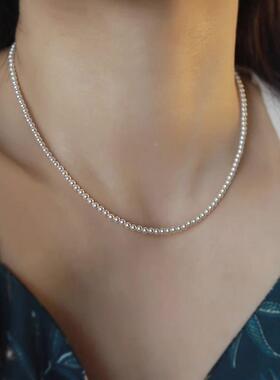 轻奢百搭正圆高亮施家珍珠项链