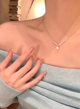 MaisonCleo925银珍珠毛衣链