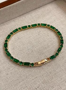 MaisonCleo祖母绿锆石手链新款