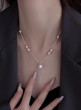 MaisonCleo925纯银珍珠锁骨链