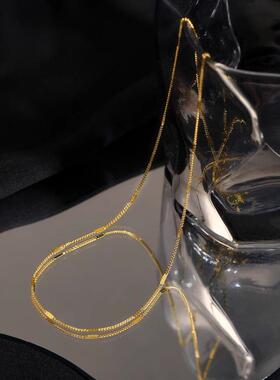 MaisonCleo细金色锁骨链无吊坠