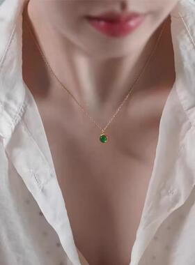 MaisonCleo绿玉髓圆吊坠锁骨链