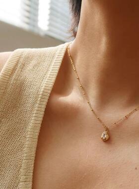 MaisonCleo复古不规则锆石项链