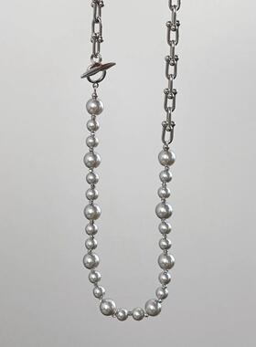 MaisonCleo珍珠马蹄扣毛衣链