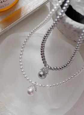 MaisonCleo轻奢锆石珍珠毛衣链
