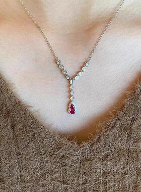 MaisonCleo红宝石葫芦满钻项链