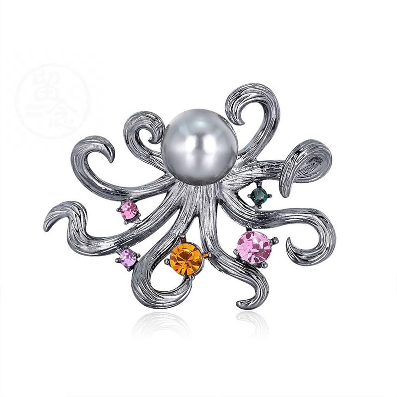 。Fashion personality Octopus Octopus Brooch alloy diamond i - 图0