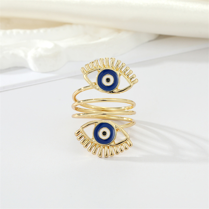 New Hollow Evil Eye Finger Rings For Women Personality Punk - 图2