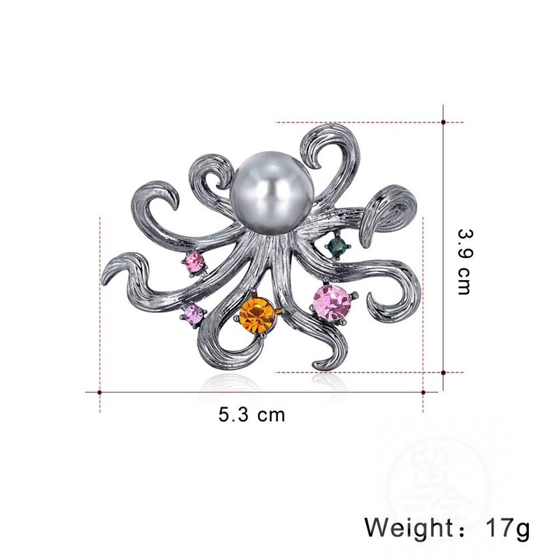 。Fashion personality Octopus Octopus Brooch alloy diamond i - 图1