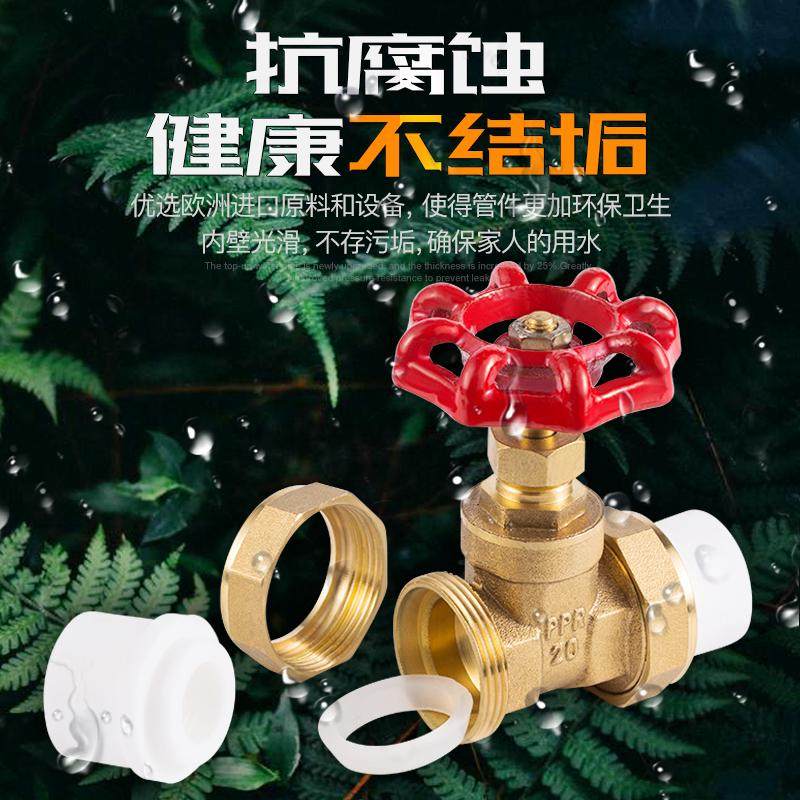 顶建4分6分铜闸阀 PPR阀门双头活接铜球截止阀门 PPR水管管件配件,淘宝优惠券,粉丝福利购,淘宝优惠卷