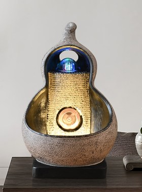 福禄流水生财摆件客厅o玄关循环水景装饰风水轮酒店喷泉开业乔迁