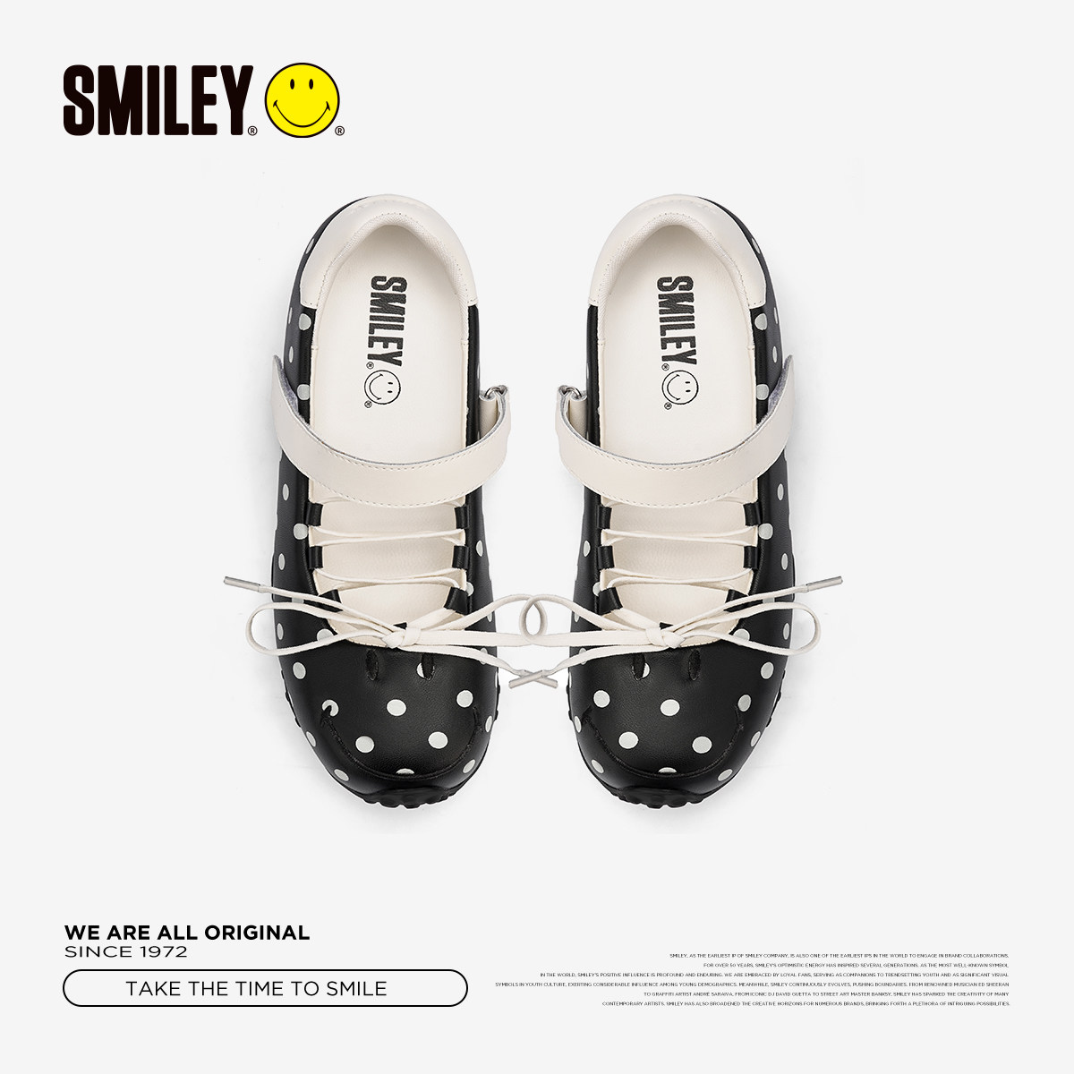 SMILEY笑脸黑色波点蝴蝶结玛丽珍春季法式休闲女芭蕾增高浅口单鞋,淘宝优惠券,粉丝福利购,淘宝优惠卷