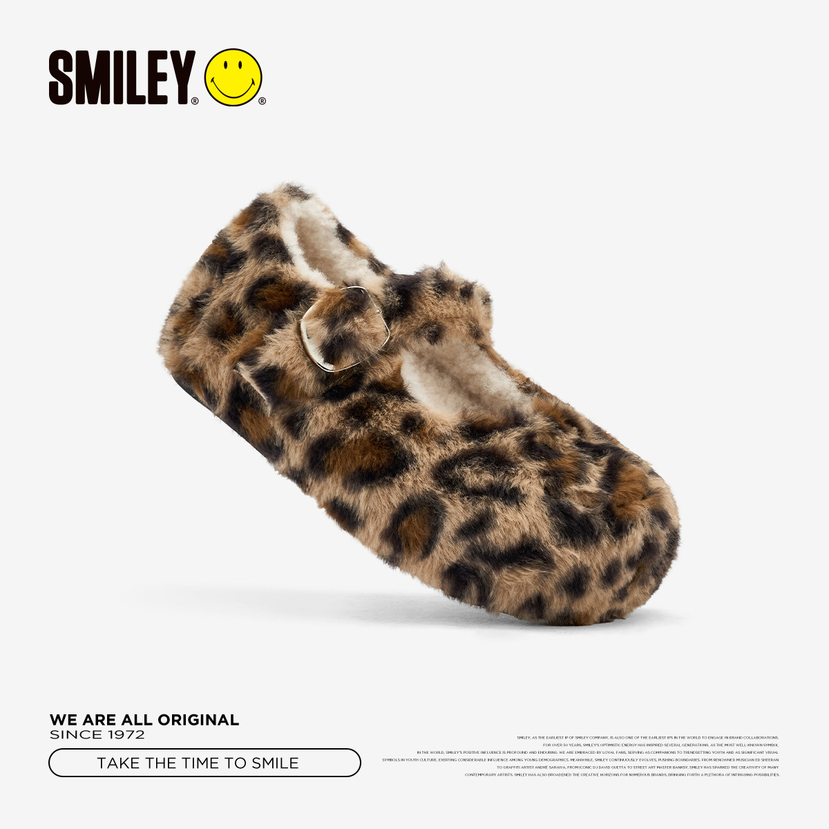 SMILEY笑脸 女冬豹纹平底舒适冬季加绒休闲圆头单鞋玛丽珍鞋子,淘宝优惠券,粉丝福利购,淘宝优惠卷