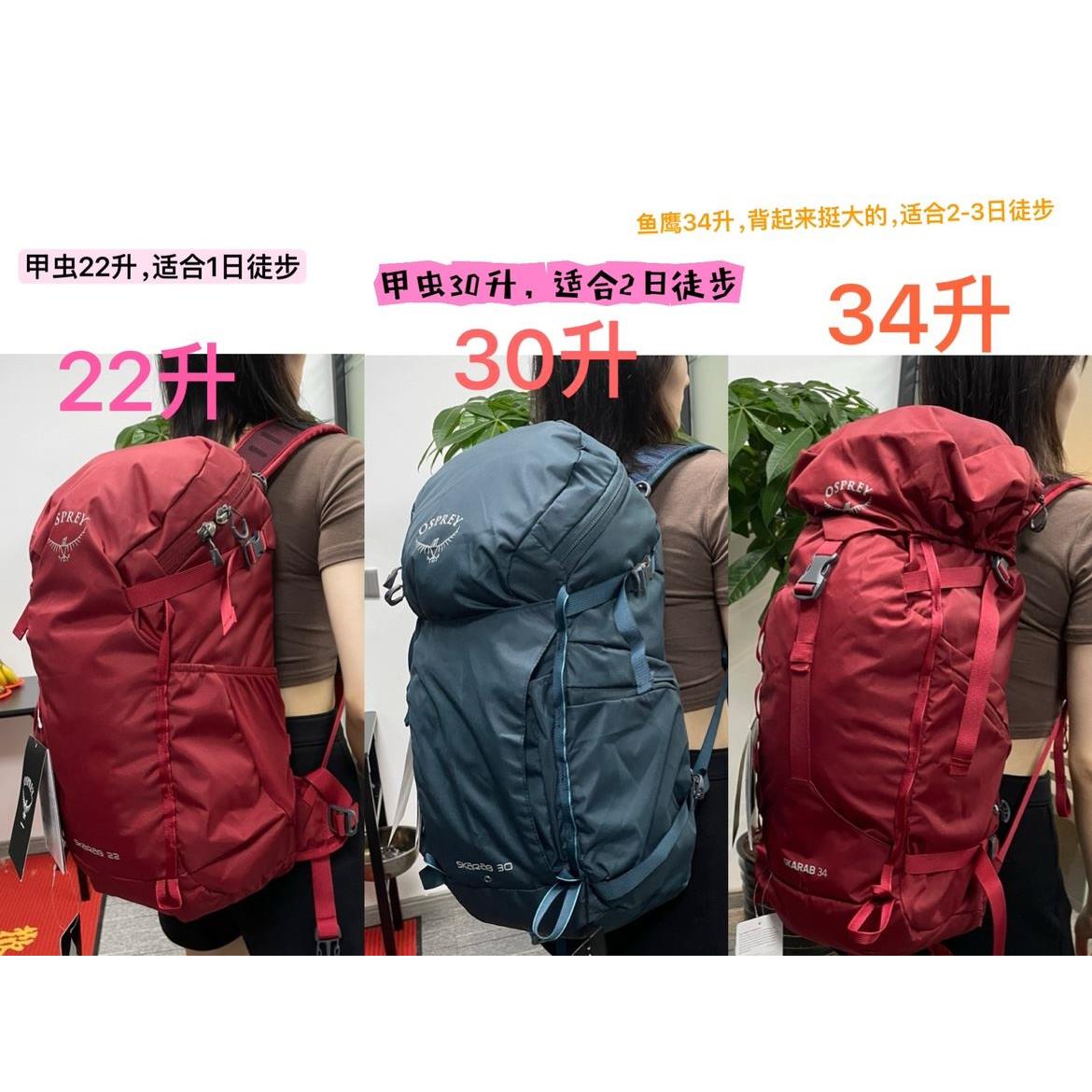 专业户外小鹰登山包甲虫男女22L徒步26骇客野营30升鱼鹰34L双肩包