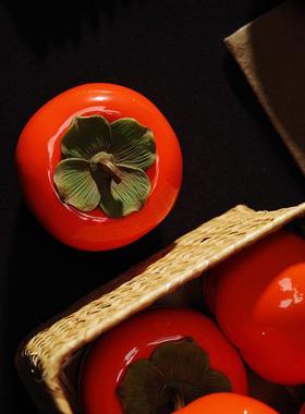 2024新年红色柿子柿柿事事如意桌面大摆件春节过年乔迁之喜装饰品