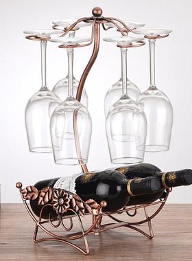 创意高脚杯架红酒杯架倒挂家用客厅酒吧欧式红酒架摆件酒柜装饰品
