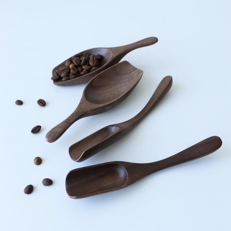 推荐实木咖啡豆勺子黑胡桃木茶匙茶铲子木质小勺子干果铲杂粮米面 - 图1