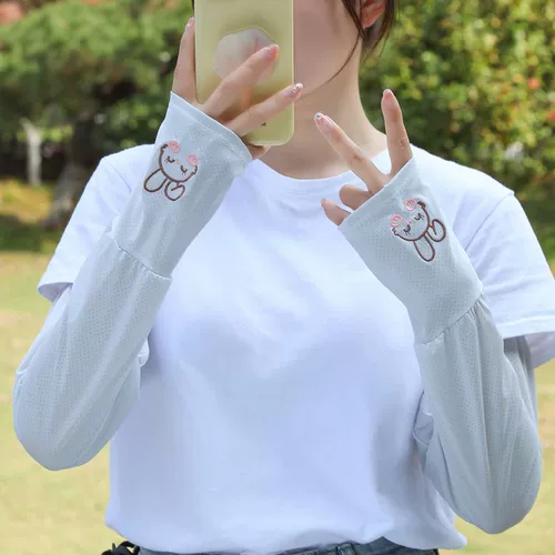 Летний защитный рукав, милые дышащие шелковые нарукавники, свободный крой, защита от солнца, защита от ультрафиолета